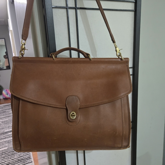Coach Tan Leather Men's Briefcase - Picture 1 of 13